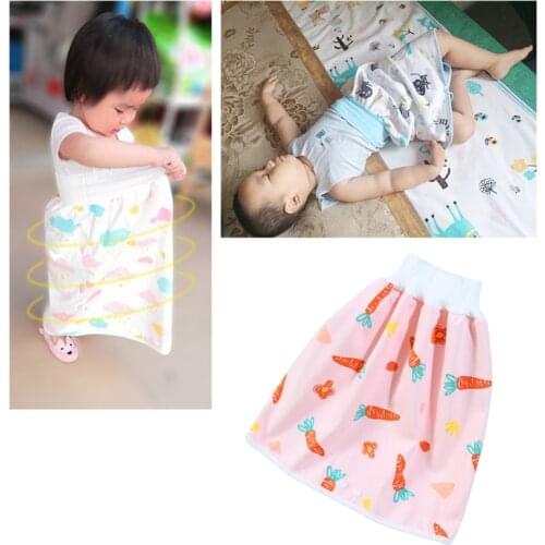 2 in 1 Comfy Children Baby Diaper Skirt Shorts Cotton Anti Bed-wetting Waterproof Absorbent Washable for Boy Girl Night C5AF