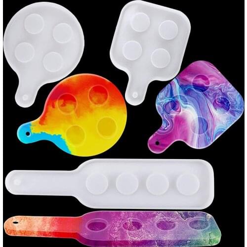 Glass Tray Serving Board Resin Mold Wine Glass Holder Silicone Flight Paddle Mold For DIY Craft Unique Gift For Beer Lover