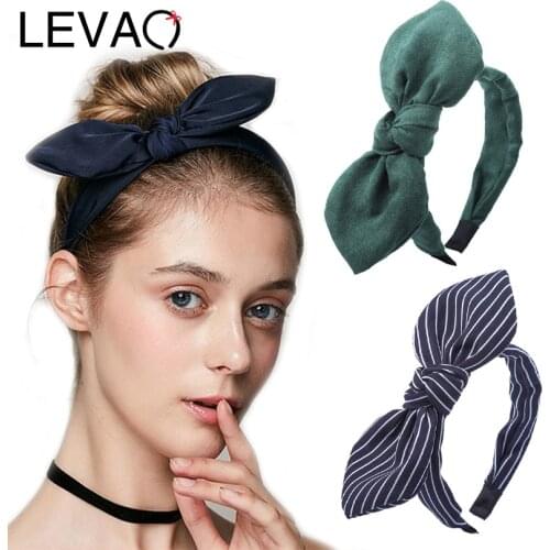LEVAO Multi-Style Bohemian Printing Hairband Women Girls Cross Bows Knot Hair Bands Hoop Cute Bow Ties Headband Hair Accessories