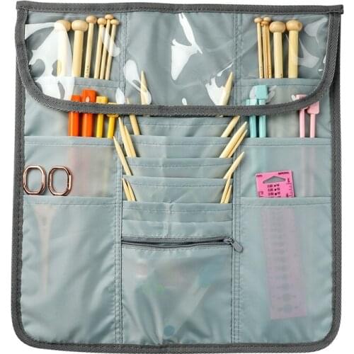Empty Knitting Needles Pouch Storage Bag Crochet Hooks Sewing Supplies Organizer for Needle Ruler Sewing Bag