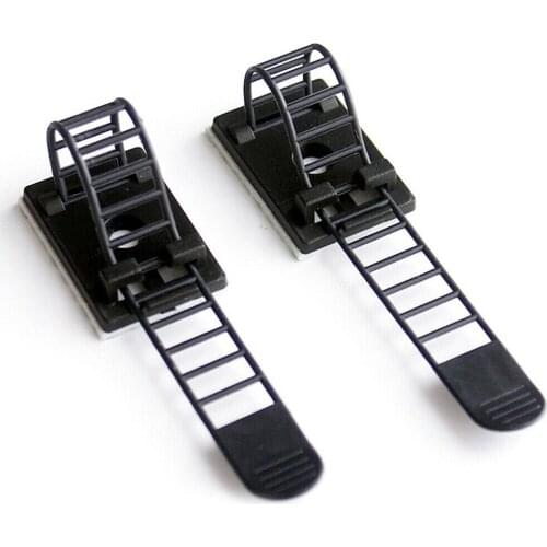20pcs Adjustable Cable Clips Straps Adhesive Cord Management Wire Organizer Black