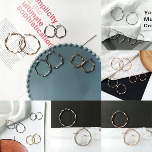 ORZTOON Minimalist Twisted Pattern Large, Medium and Small Circle Earrings For Women Trendy Gold Jewelry Earrings Set Gift Party