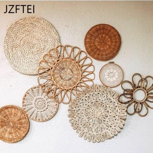 Nordic Indonesian Straw Rattan Round Home Guest House Wall Garden Decoration Accessories Pendant Original Manual Wall Hanging