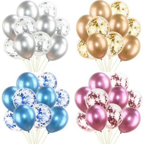 Mixed Gold Silver Confetti Balloons Birthday Party Decoration Adult Kids Metallic Balloon Wedding Birthday Ballons Decorations