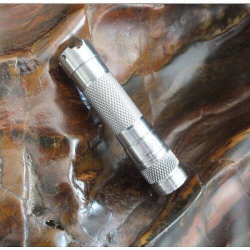 Mini Ti V3 XP-G2 R5 Titanium Alloy LED Flashlight Rechargerable LED Flashlight AAA With Tritium Vials+ 1.5x6mm Tritium Tube Clip