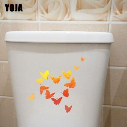 YOJA 21.8X20.9CM Cartoon Butterfly Wall Sticker For Home Decoration Toilet Decals T3-1236
