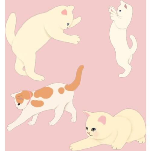 Three Ratels CM28 Funny cat wall stickers for kids Cute kitten Car Window Wiper laptop Refrigerator Decals bathroom decoration