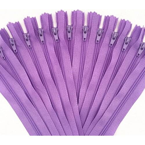 10 pieces. Light purple 30cm (12inch) nylon zipper, sewer tailor, handicraft and FGDQRS
