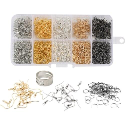 100g DIY Jewelry Accessories Ear Hook Open Ring PP Box Pack Electroplating in five colors