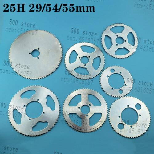 25H 29/54/55mm 55t 65t 68t 70t 80t 92t tooth Rear Chain Sprocket For 47CC 49CC Pocket Bike Electric Scooter ATV