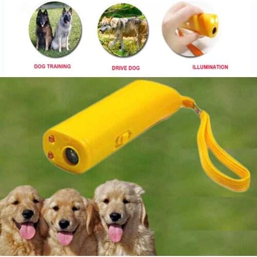 3 In 1 Dog Anti Barking Device Ultrasonic Dog Repeller Stop Bark Control Training Supplies With LED Flashlight Dog Supplies