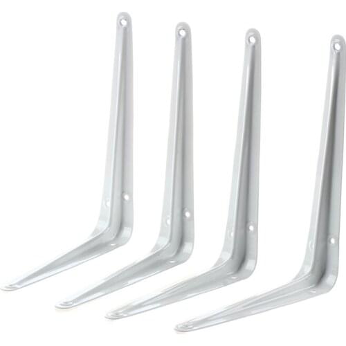 4pcs Wall Furniture Shelf Brackets Braces Iron White 15x20cm