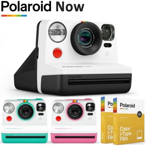 3 Colors Polaroid Now i‑Type Instant Camera Black & White / Mint / Pink + 2 Pack Color i-Type Film