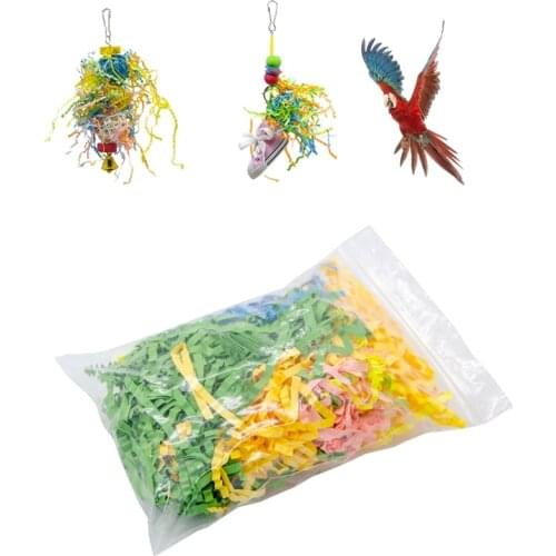 5 Bags Bird Toys Colorful Shred Paper Foot Beak Stuffing Foraging Toy Refill D7YB