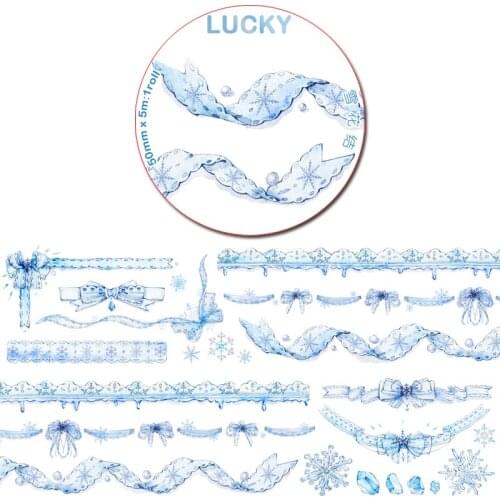 5cm*5M Blue Snowing Washi Tape