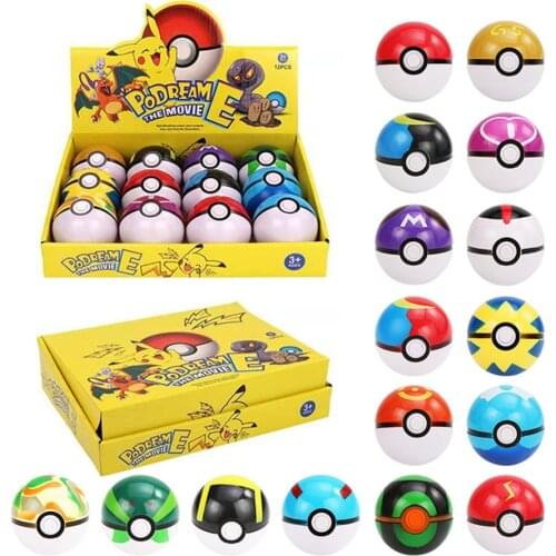 8 12 pcs Pokemon Pokeball Set 7cm Action figure Pikachu Model Toys Anime Pokemon Go Monster Poke Balls Figurine