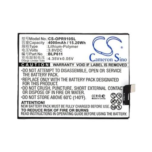 Cameron sino 4000mah battery for OPPO R9 Plus Dual SIM R9 Plusm A BLP611 Mobile, SmartPhone Battery
