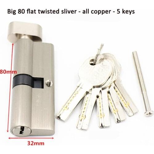 Door Locks Security Lock Cylinders 55 60 65 70 75 80mm for 35- 50mm Thickness Door lock for home Core Lock Cylinders 5Keys