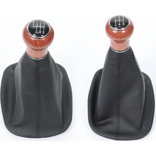 Wood Knob 5/6speed Car Leather Gear Shift Knob for Vw Passat B5 (96-05)