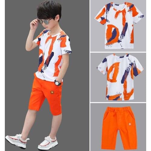 Childrens boys' summer clothes, girls' short-sleeved shorts suits, boys' clothes, casual suits, 3 to 12 years