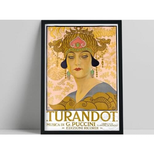Giacomo PucciniS Turandot Painting, Turandot Musica Di Puccini Vintage Entertainment Poster, French Opera Vintage Wall Decor
