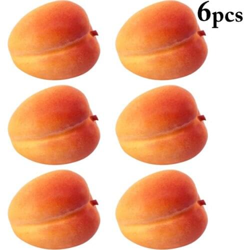 6PCS Faux Fruit Lifelike Apricot Decorative Artificial Fruit Photography Prop Home Decorative Crafts
