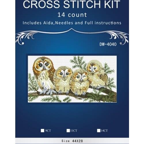 N4 owls resting in the tree chinese Stitch,DIY 14CT similar DMC Cross Stitch,Sets For Embroidery Kits Counted Cross-Stitching
