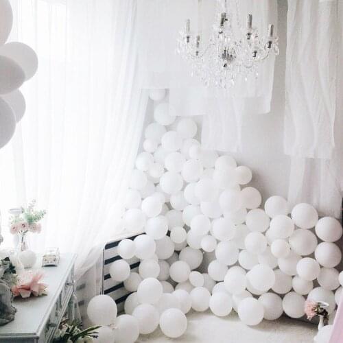 Matte White Balloons Wedding Decoration Bridal Shower Birthday Party Baby Shower Graduation Party Celebration Latex Balloons
