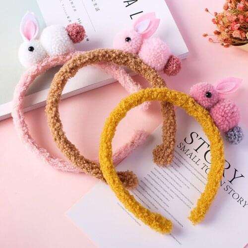 Cute and cute headwear, baby super cute plush non-slip headband, childrens hair accessories, cute and sweet bunny ears