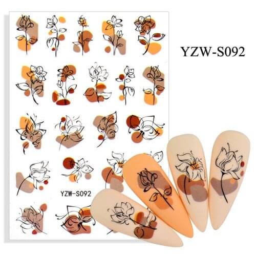 Animal Letters Flowers Leafs Butterflys Nails Art Back Glue Decals Decorations Nail Stickers For Nails Tips Beauty