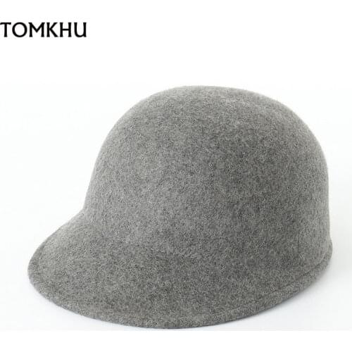 New Winter 100% Wool Women Cap Men Plain Felt Hat Warm Baseball Caps Adjustable Trucker Cap Equestrian Fedora Hat High Quality