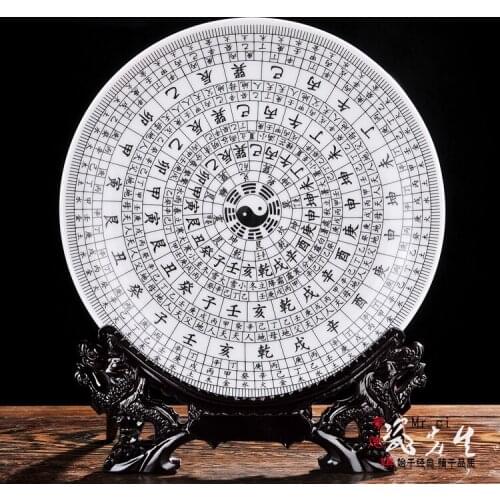 Office home house TOP protection talisman # Yin-yang eight diagrams FENG SHUI porcelain plate--BEST business birthday present