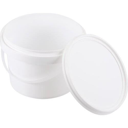 Uxcell Plastic Paint Pail Multipurpose Container 0.13 -Gallon / 500ml White Paint Cup with Handle and Lid