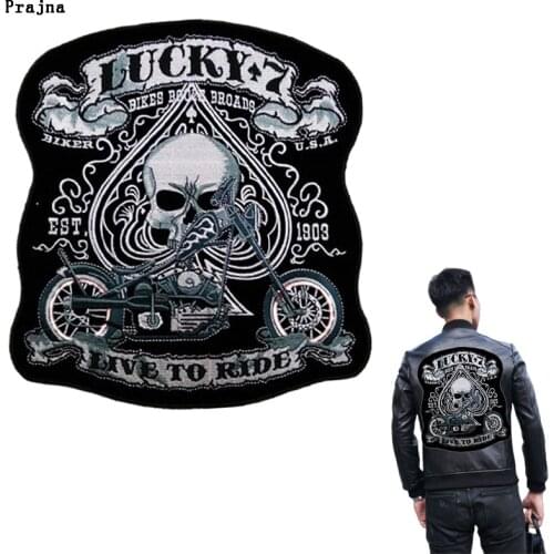 Prajna DIY Punk Letter Patches Embroidered Patches For Clothes Stripes Biker Rock Hippie Sticker Iron On Applique Ironing Badge