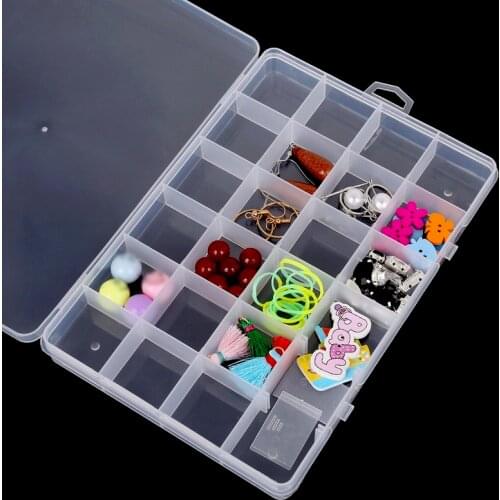 8 Sizes Jewelry Rectangle Case Household Plastic Storage Jewelry Box Compartment Adjustable Container for Beads Earring Box