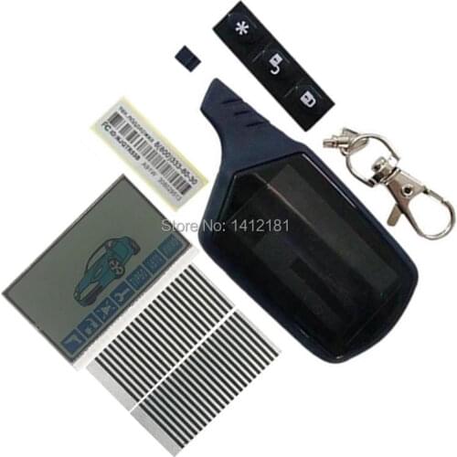 10PCS/lot A61 lcd display Zebra Paper + keychain Key Case For 10 PCS Russian Starline A61 lcd remote Control two way Car Alarm