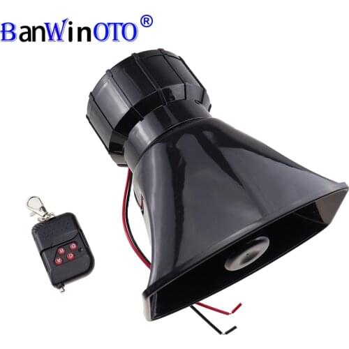 12V DC 7 Tones Sounds Wireless Electronic Siren Vehicle Truck Car Horn Warning Alarm Loudspeaker Police Fire Accessories