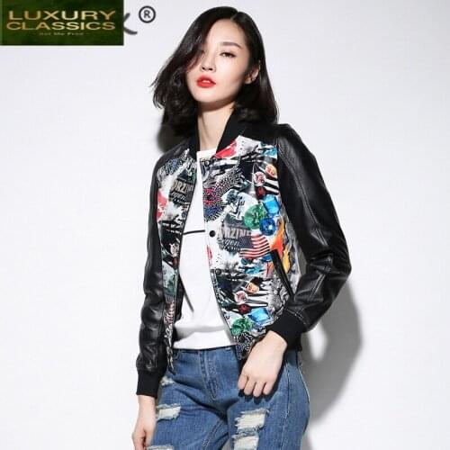 Size Real Sheepskin Plus Coat Women Winter Clothes 2021 Korean Fashion Print Genuine Leather Jacket Female Jackets LW1457