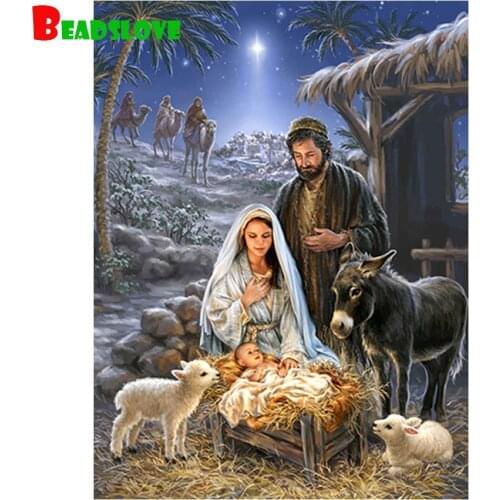 Religious 5D square/round Diy Diamond Painting kit Full drill birth of jesus diamond Embroidery Cross-Stitch Christian decor