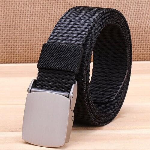 Alloy automatic buckle quick-drying nylon inner belt outdoor tactical canvas beltArmy fan training wear-resistant casual belt