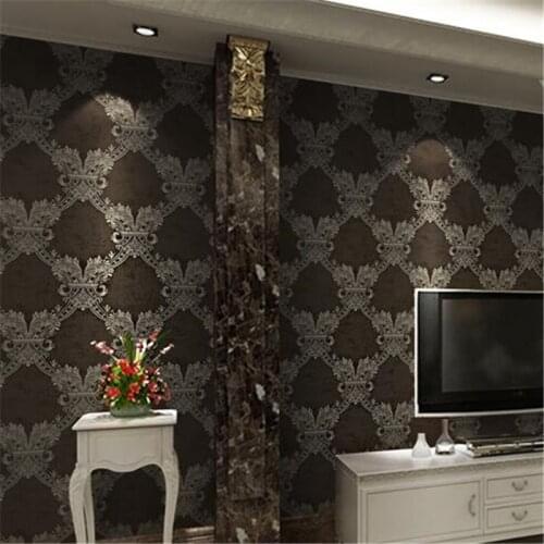 Beibehang Luxury European living room wallpaper vintage hall Maine simple nostalgic style American background wallpaper Bedroom