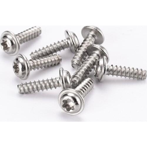 30PCS Torx With Pad Screw Pan head Plum blossom Bolts Self-tapping Screws M4