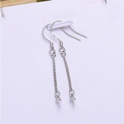 925 Silver Pearl Earrings Fashion Simple Style Drop Earrings Charm Earrings Findings Jewelry Parts Fittings Womens Accessories