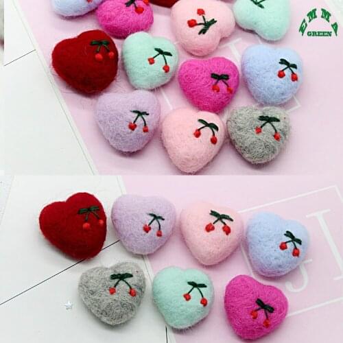 Woolen Heart Newborn Heart Shape Felt Baby Photography Props 10pcs Love Berry Hearts DIY Headdress Hair Band Hat Clothing Decor