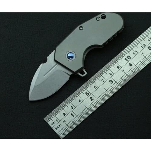 KBTOOL 756 Flipper Folding Knife Titanium Handle D2 Outdoor Portable Camping Hunting Fishing Survive Pocket Knives Gift EDC Tool