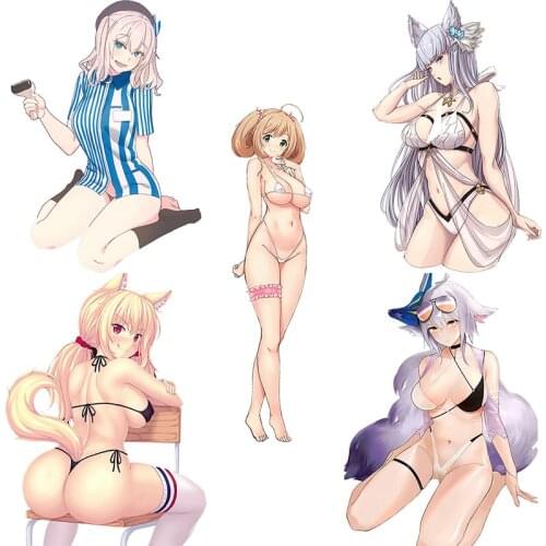 Three Ratels CDM367 Blonde Bikini Beach Underwear Party sticker For car hood Super Staffie decal on Wall Fridge Toilet car bike