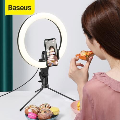 Baseus Novelty Lights LED Selfie Ring Light 12inch Floor Stand With Phone Holder&Tripod For Youtube Makeup Video Live Studio