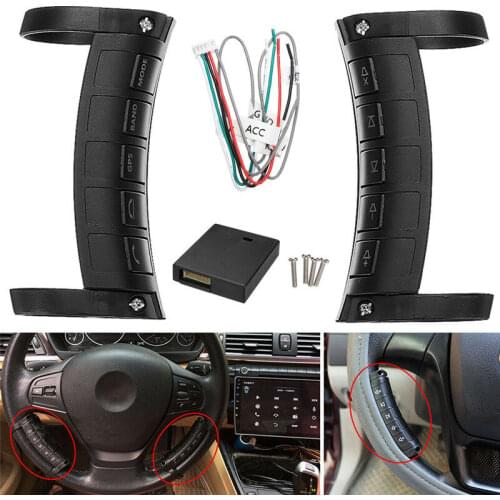 Universal Remote Control Car Steering Wheel Button Remote Control Bluetooth DVD Navigation Button Remote Controller LED Wireless