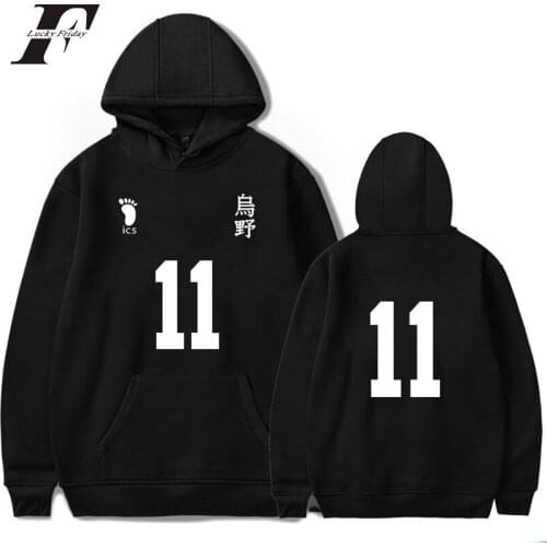 Japan Anime Haikyuu Karasuno High School Kageyama Tobio Funny Oversized Hoodie Hip Hop Sweatshirts Streetwear Hoody Men Clothing