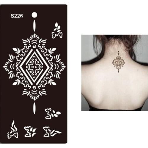 1 Sheet High Quality Women Girls Body Hand Back Art Henna Stencil Tattoo Unscented Temporary Tattoo Sticker Design Template S226
